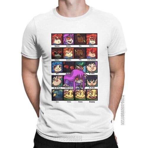 Celeste Indie Game T-Shirt For Men Madeline Novelty 100% Cotton Tee Shirt Crew Neck Classic Short Sleeve T Shirts Tops