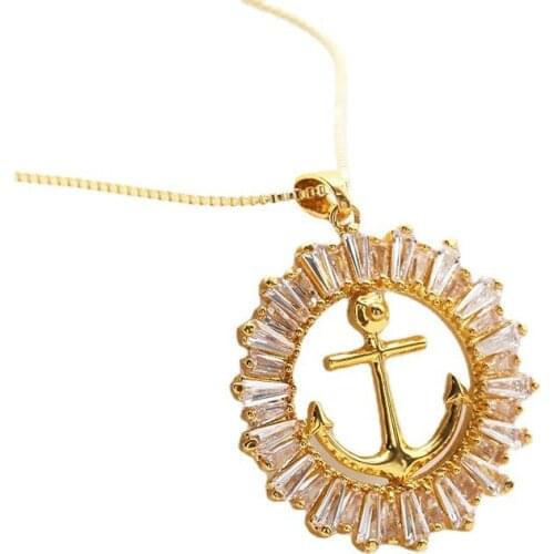 ZSLBS Fashion Pendant Necklace For Women Clavicle Chain Choker Sea Anchor Sailor Necklaces Jewelry Gifts Cadenas Mujer Collar