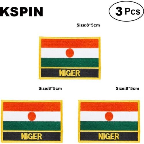 Niger Rectangular Shape Flag patches embroidered flag patches national flag patches for clothing DIY Decoration