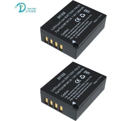 DVISI New Arrival 2pcs NP-W126 NPW126 Digital Camera Rechargeable Li-ion Camera Battery For Fujifilm HS30EXR HS33EXR X PRO1