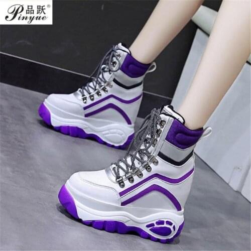 Designer Sneakers Woman High Top Platform Shoes Height Increasing 11cm Ladies Footwear Zapatillas Mujer Winter Warm Shoes Woman