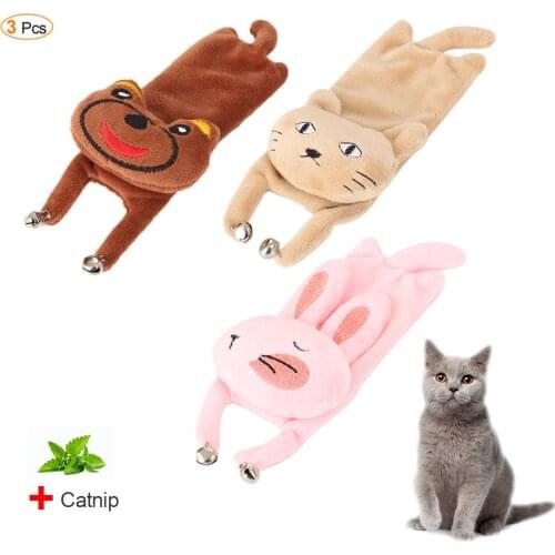 Toy Cat Plush Cat Toy Catnip Toy Cute Animal Shape Pet Interactive Teeth Grinding Kitten Bell Toys Pet Supplies