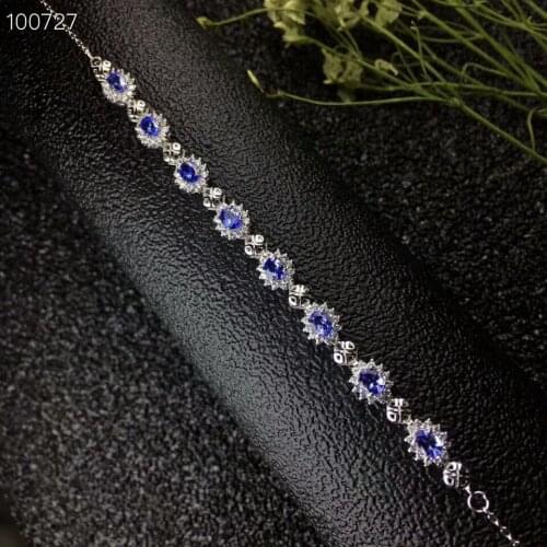 KJJEAXCMY fine jewelry 925 pure silver inlaid natural Tanzania female Bracelet snow support inspection