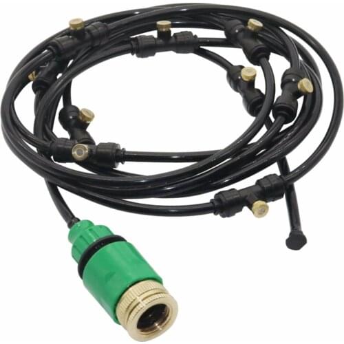 DIY garden Drip Irrigation System sprinkler Garden Hose Kits mist system 10m 4/7mm hose 15 Pcs low pressure nozzle with tees