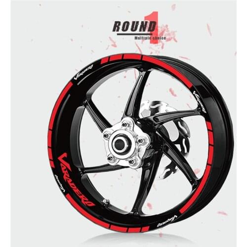 Fashion wheel stripe sticker wheel hub logo set waterproof motorcycle sticker for Honda varadfro