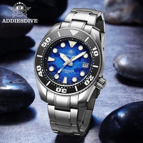 Addies New Fashionable Diver Mechanical Watch Men NH35 Automatic Watch Sapphire Crystal BGW9 Luminous Water Resistant Watches