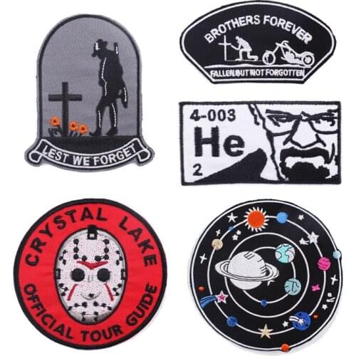 New arrived Patches For Clothes With Stripes Punk Skull Sticker Accessory Sew On Jacket Backpack Badge Fabric Iron Iron Patches