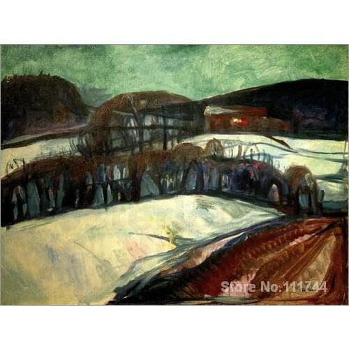 Online art gallery Das rote Haus im Schnee Edvard Munch paintings Hand painted High quality