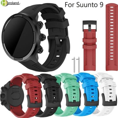 Outdoor Sport Silicone Replacement Watch Band Wrist Strap Bracelet for Suunto 9/Suunto Spartan Sport Wrist HR Baro Smartwatch