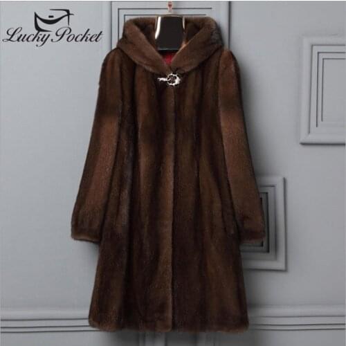 Women Winter Fashion Solid Color Long Mink Fur Leather Ladies Casual New Thick Oversize Outerwear Female High Quality Coat ML149
