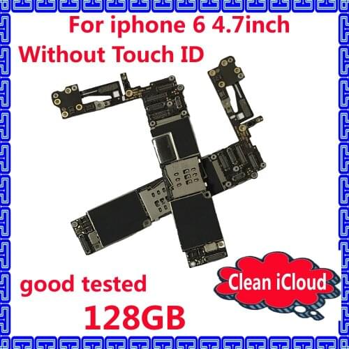 Tested well 100% working motherboard without touch ID for iphone 6 128GB Factory unlocked mainboard with IOS system logic board