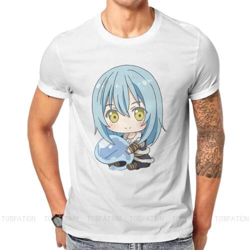 Rimuru Chibi Round Collar TShirt That Time I Got Reincarnated as a Slime Veldora Anime TenSura Basic T Shirt Men Tops Oversized