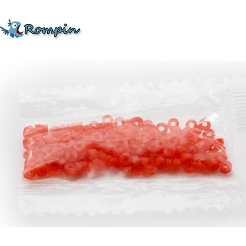Rompin 600pcs/4bags Portable Fishing Baits Earthworm Bloodworm Clip rubber rings carp fishing ring Fishing Tackle Accessory