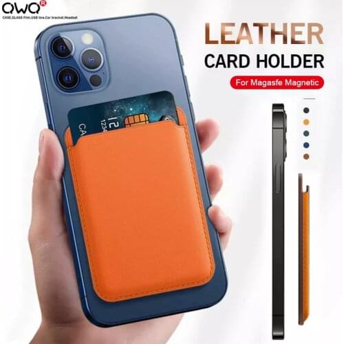 Luxury Leather Wallet Card Bag For iPhone 12 Pro Max For Magsafe Magnetic Fashion Card Holder For iPhone 12 Mini Clear Case Back
