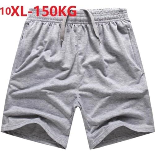 High quality summer men sports shorts 8XL 10XL big sales cheap Comfortable Breathable soft loose elasticity shorts 150KG gray 70