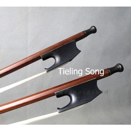 Baroque style Professional Lapacho violin 4/4 bow ebony frog siberia horsetail round stick bow