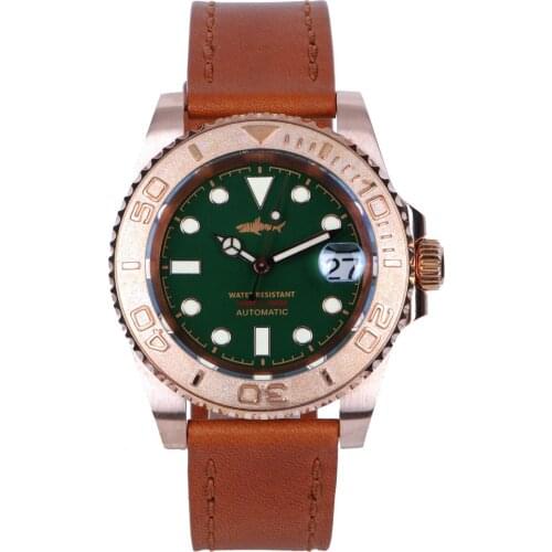 Heimdallr Mens Diver Watches,Men Automatic Watch Bronze Water Ghost Mechanical Wristwatch 300M Waterproof C3 Luminous NH35 Sport