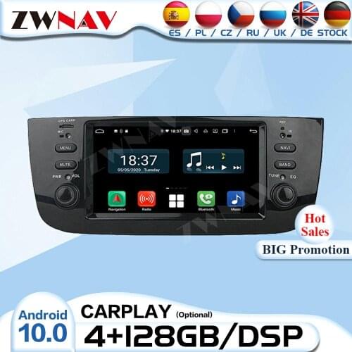 2 Din Carplay Android 10 Radio Receiver For Fiat Linea Punto 2009 2010 2011 2012 2013 2014 2015 Audio Stereo Video GPS Head Unit