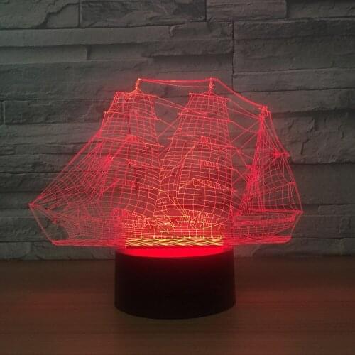 Boat 3d Night Lamp Led Colorful Touch Acrylic Wholesale Led Night Light Luminaria De Mesa Usb Led 3d Lamp