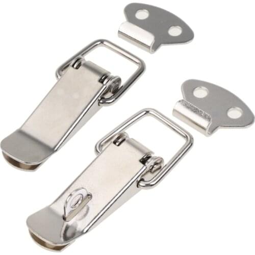 6pcs Metal Hardware Cabinet Boxes Spring Loaded Latch Catch Locking Toggle Hasps