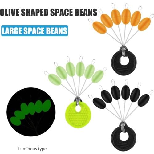 60pcs 10 Group Set Space Beans Stopper Raw Rubber Good Elasticity for Sea Carp Fly Fishing Bait Fish Float pesca Accessorioes