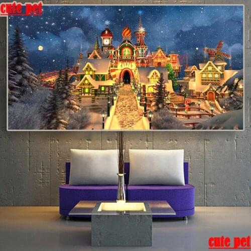 Large full Square round drill Magic Castle Diy diamond painting cross stitch Rubik cube diamond Embroidery mosaic decoracion