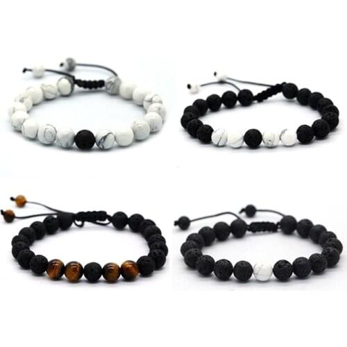 BOFEE Diffuser Bracelet Bead Yoga Natural Lava Stone Perfume Aromatherapy Hand Chain Adjustable Buddha Jewelry Men Women Gift