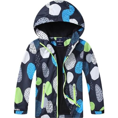 Childrens clothing warm windbreaker childrens jacket boys windproof and rainproof jacket, large childrens jacket top