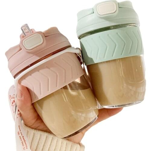 Double Sippy Drink Cup Lovers Water Bottle High Temperature Resistance Outdoor Sports Tumbler Coffee Mug Double Opening Design