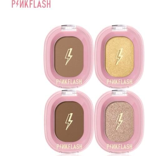 PINKFLASH 4 Colors Highlighter Powder Matte Palette Makeup Glow Long Lasting Face Contour Shimmer Bronzer Highlight Cosmetics