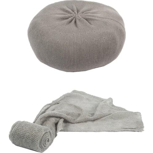 HX5D Newborn Baby Photography Posing Props Positioner Cushion Sofa Knitted Swaddle Wrap Blanket Infant Photo Shooting