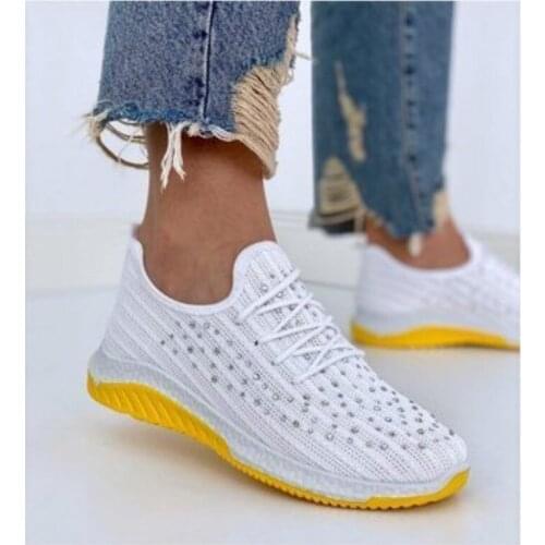 Shoes Women 2020 Sneakers Autumn New Lightweight Soft Bottom Mesh Breathable Womens Shoes Bright Diamond Casual Ladies Sneakers