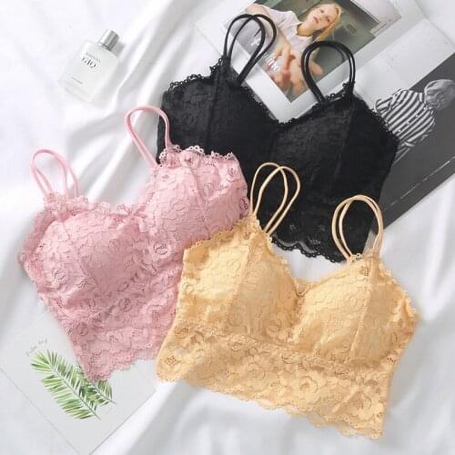 Lace Bralettes for Women Push Up Lingerie Padded Lace Bandeau Bra Wireless Lace Bra Top Women Bralette Underwear Full Cup