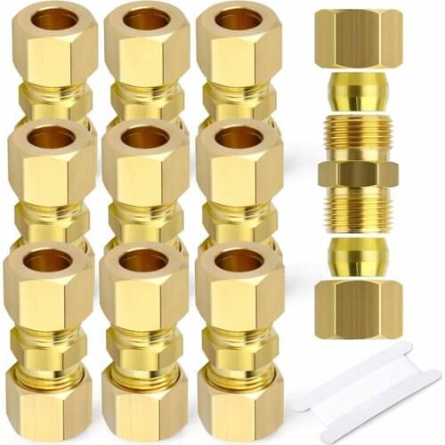 The 1/4" OD Compression Union, Brass Compression Fitting
