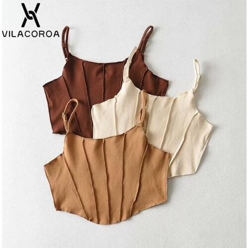 Patchwork U-neck Female Tank-top Summer Basic Slim Cropped-top Women Clothing Solid Backless Casual Ladies Vest Clothes 2021
