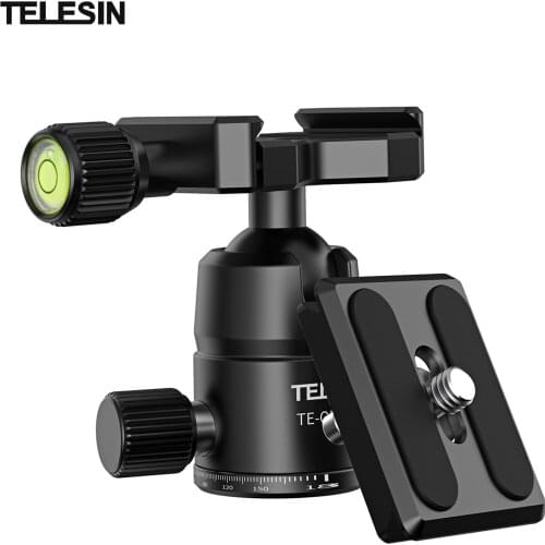 TE-QRP-001 Magnalium Alloy Panoramic Ball Head Rotatable Damper Tripod Head with Quick Release for Camera Panoramic Photography