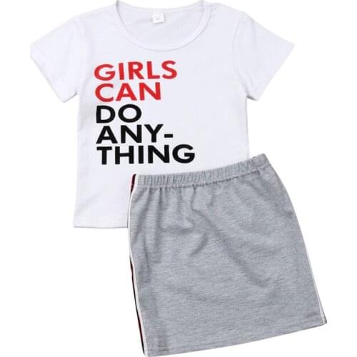 Fashion Kids Summer Outfits Clothing Set Toddler Baby Girl Cotton Outfits Tops Shirt Short Skirts Dress Toddler Summer Clothes