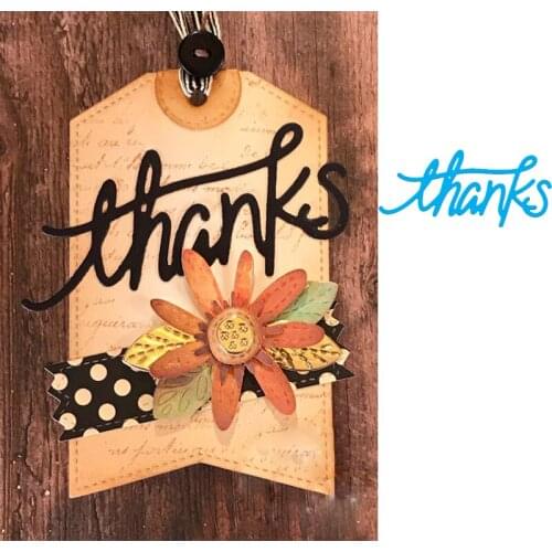 Letters Thanks Metal Cutting Dies Stencils for DIY Scrapbooking Photo Album Decorative Embossing Card Crafts Die Cut New 2019