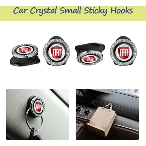 ABS Car Mini Crystal Hooks Stickers For Fiat 500 Panda FR Abarth Stilo Ducato Palio Linea Strada UNO Grande Astra Ducato Tipo