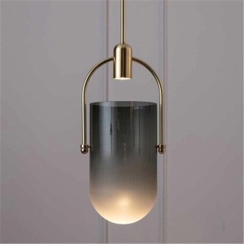 Nordic Bucket Glass Pendant lights Led Hanglamp Modern Hanging Lights for Dining Room Kitchen Light Fixtures Home Deco Luminaire