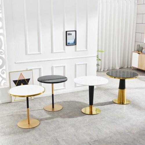 Nordic Marble Small Round Table Modern Minimalist Home Table Designer Light Luxury Dining Table Sales Department Negotiation