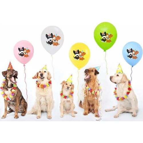 NEW 50pcs 12inch Pet Dog Cat Balloons Animal theme Latex ballons Happy Birthday Party Festival Decoration Party kids toys globos