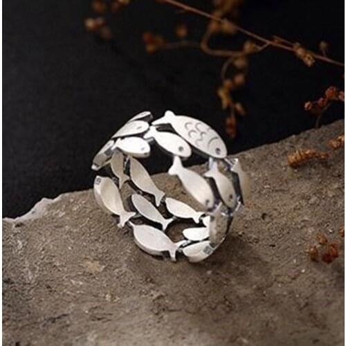 Charming Original Design Bohemian Fish Rings For Women Fashion Open Finger Rings Female Boho Jewelry 2021