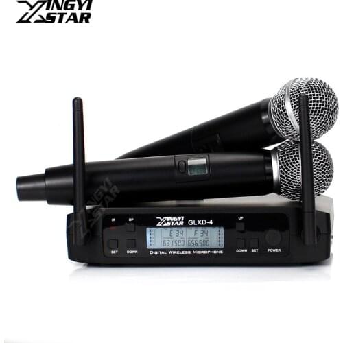 Professional Adjust Frequency 600-650Mhz UHF Wireless Microphone System Dual SM58LC Cordless Handheld Mic For SM 58 58LC Speech