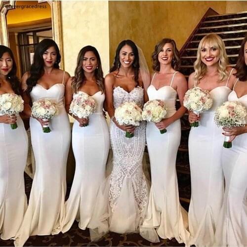 Mermaid Sleeveless Bridesmaid Dresses Spaghetti Straps Girls Wedding Guest Maid of Honor Gowns Tailor Made Plus Size Available