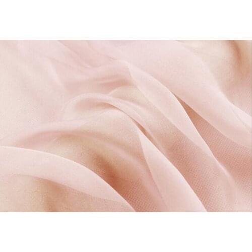 Howmay 100% pure silk fabric chiffon 5.5m/m 140cm 55" pink 54# color for scarf dress scarf decoration