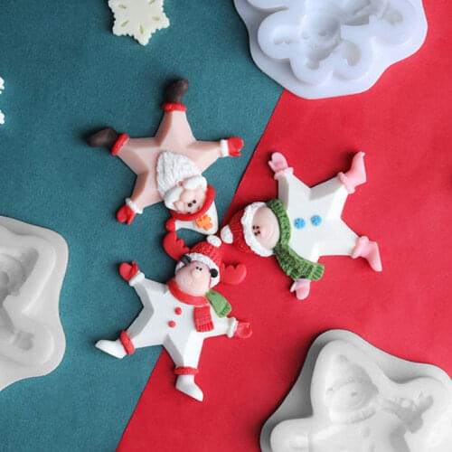 Cartoon Santa Silicone Mold Fondant Cake Decorating Tool Chocolate Gumpaste Mould , Sugarcraft, Kitchen Accessories