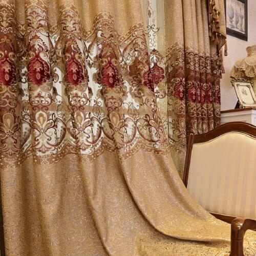 Light Luxury European-style Curtains Finished Shading Cloth Luxury High-end Hollow Embroidery Curtains for Living Room Bedroom
