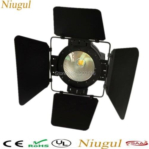 LED COB Par Light 100W High Brightness Aluminium Case White And Warm White Cob LED Par Light With Barn Door DMX512 Stage Light