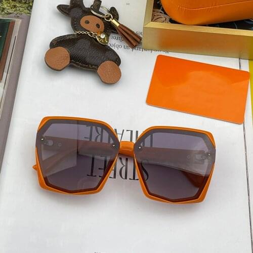 2021 New Large Frame Square Polarized Glasses Womens Round Face Sunglasses Style All-Match Retro Fashionable Uv Protection Sun